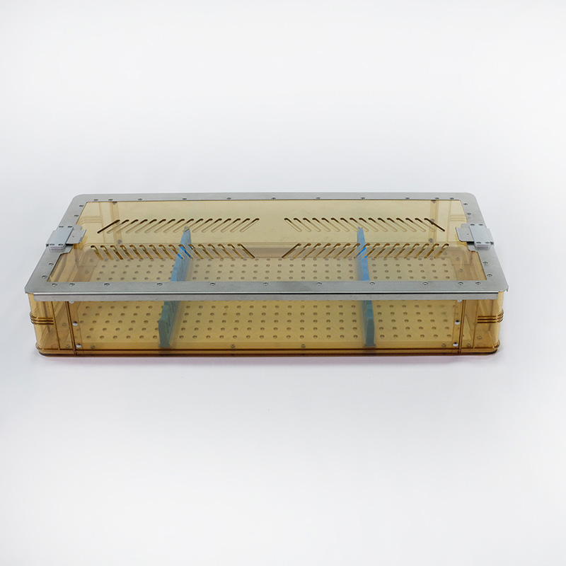 Custom Polymer PPSU Sterilization Disinfection Tray Box For Medical Microsurgical Instruments